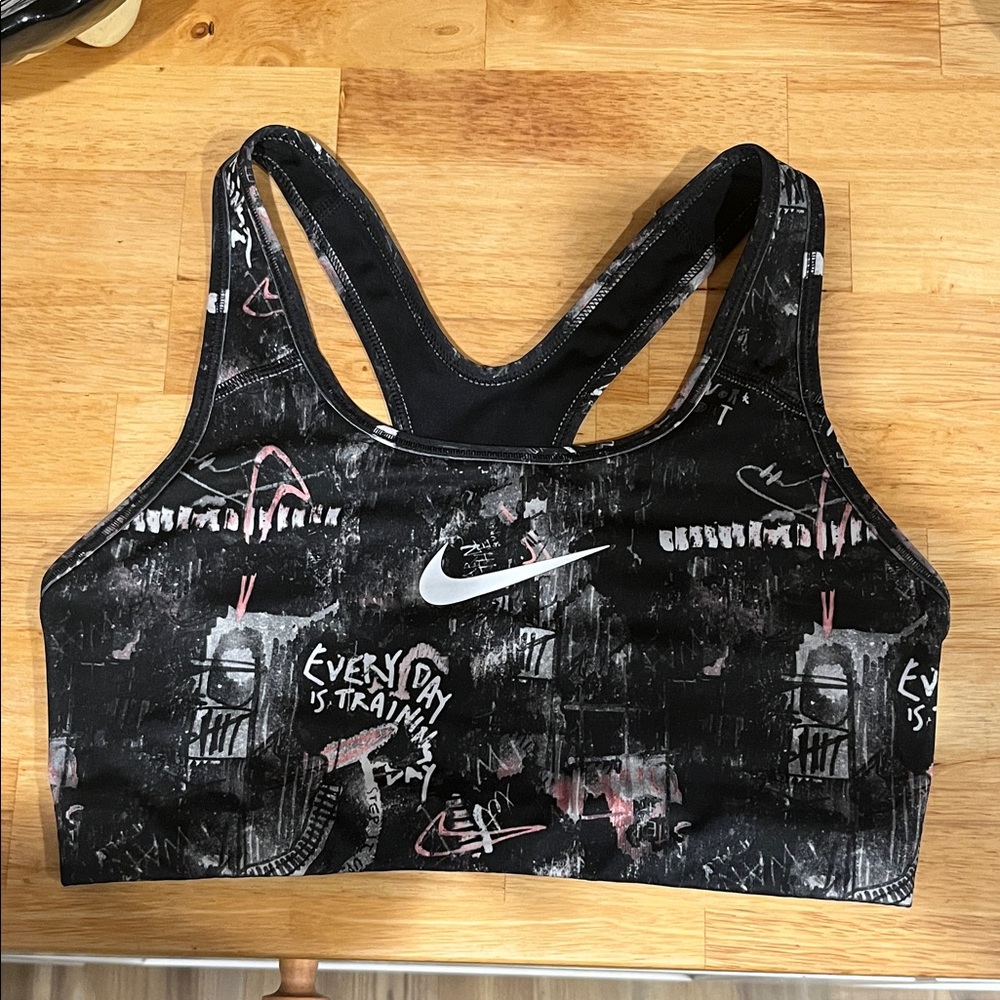 Nike Black and White Graphic Sports Bra